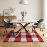 Red Classic Red Gingham Check Area Rug