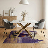 Majestic Stag in Purple Pine Forest Area Rug