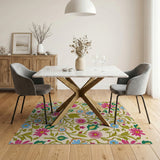 Vibrant Multi-Color Floral Garden Rug