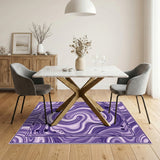 Abstract Area Purple Swirl Vortex Area Rug