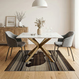 Bear Silhouette Striped Area Rug