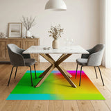 Vibrant Rainbow Halftone Gradient Area Rug