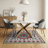 Intricate Red Green Persian Medallion Area Rug