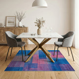 Vibrant Geometric Patchwork Area Rug in Blue Pink
