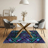 Stellar Mandala Teal Purple Area Rug