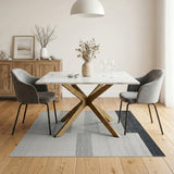 Black and White Modern Grey Block Stripe Area Rug