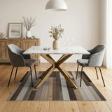Brown and Tan Rustic Barnwood Plank Area Rug