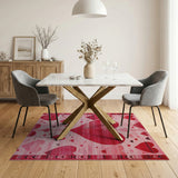 Romantic Red Hearts Southwestern Area Rug
