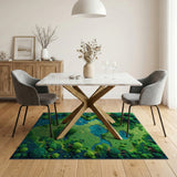 Washable 3D Landscape Forest Map Low Pile Area Rug