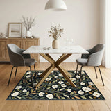 Floral Vintage Black Floral Vintage Area Rug