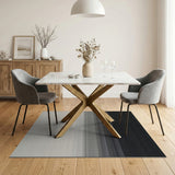 Black to White Gradient Abstract Area Rug