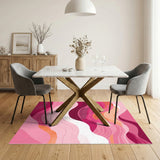 Pink Flowing Waves Area Rug