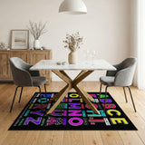 Vibrant Alphabet License Plate Kids Rug