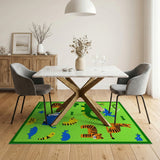 Kids Cartoon Jungle Animal Area Rug Tigers Dinos Sharks