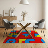 Retro Pixel 'BLOOD' Letters Area Rug