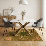 ODIKA Brown Floral Medallion Area Rug