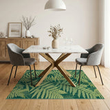 Lush Fern Grove Green Green Area Rug