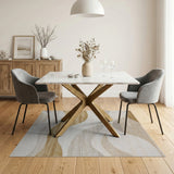 Beige and Neutral Abstract Wavy Beige Neutral Area Rug
