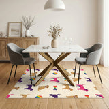 Colorful Cartoon Dogs Kids Area Rug