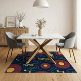 Vinyl Records Music Notes Area Rug