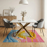 Vibrant Sunset Waves Multi-Color Area Rug