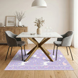 Purple Unicorn Rainbow Kids Area Rug