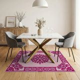 Ornate Pink Persian Mandala Area Rug