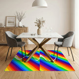 Vibrant Rainbow Wavy Stripe Area Rug