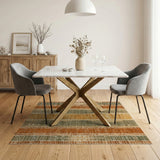 Earthy Striped Southwestern Kilim Rug