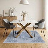 Blue Floral Vintage Washable Area Rug