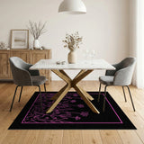 Pink Outline Daisy Area Rug