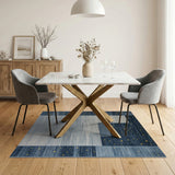 Midnight Stars Navy Geometric Area Rug