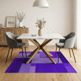Purple Purple Geometric Textured Area Rug