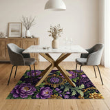 Purple Peony Ornate Floral Area Rug