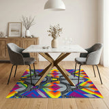 Multi-color and Patterns Rainbow Eiffel Tower Geometric Area Rug