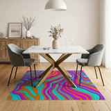 Multi-color and Patterns Vibrant Swirl Multi-Color Abstract Area Rug