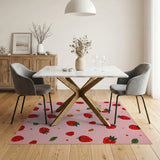 Whimsical Strawberry Pink Area Rug