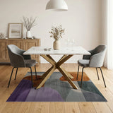 Fluid Organic Geometric Multi-Color Area Rug