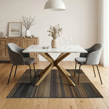 Black Beige Heritage Tribal Geometric Rug
