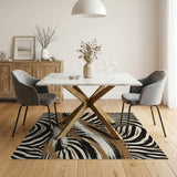 Abstract Zebra Brushstroke Area Rug