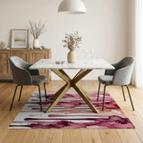 Abstract Pink Drip Area Rug
