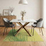 Coastal Palm Frond Yellow Area Rug