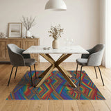 Multi-color and Patterns Rainbow Peaks Geometric Area Rug