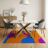 Geometric Modern Multi-color and Patterns Vibrant Wavy Multi-Color Geometric Area Rug