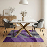 Purple Purple Chevron Geometric Area Rug