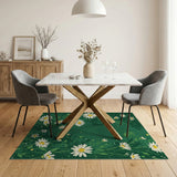 Lush Green Daisy Meadow Rug