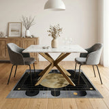 Golden Moon Geometric Area Rug