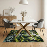 Lush Forest Stream Watercolor Area Rug