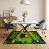 Whimsical Forest Stumps Meadow Kids Rug