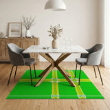 Geometric Modern Green Green Tennis Court Geometric Area Rug
